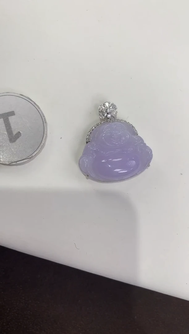 颈饰18K金镶嵌翡翠天然缅甸A货翡翠