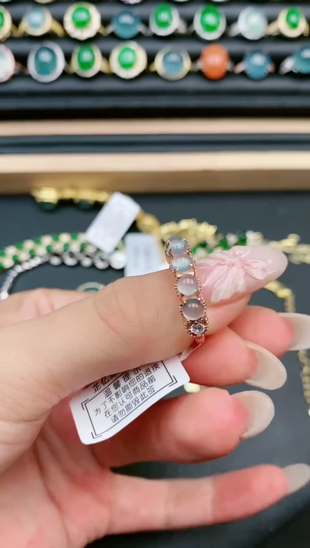 翡翠戒指银S925镶嵌111111
