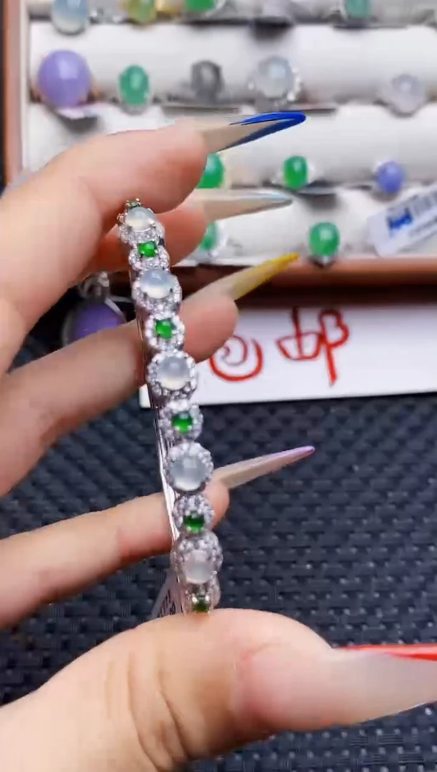 银S925镶嵌戒指翡翠5823