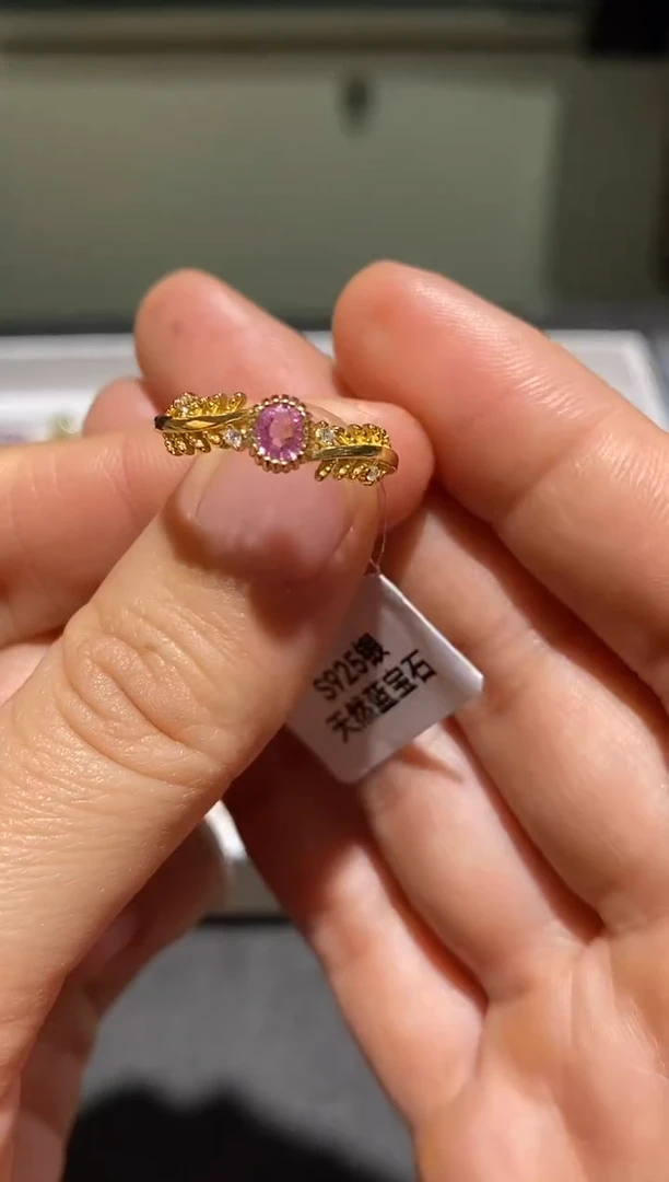 戒指蓝宝石银S925镶嵌戒指