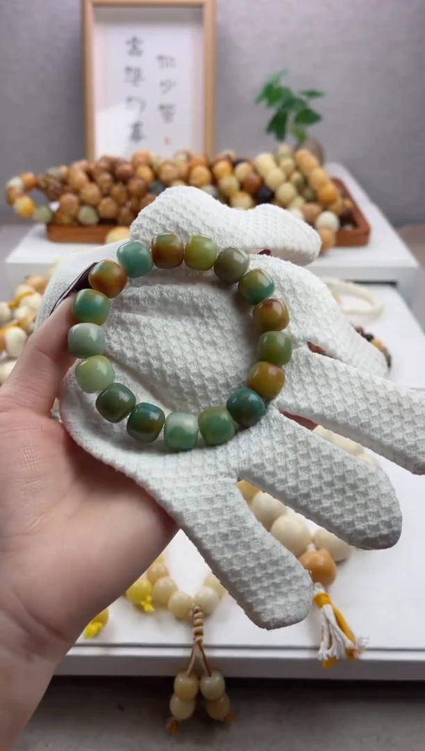 【闪购商品】菩提根/象牙果手串e44干磨嘎嘎油桶珠12*13瑕疵不补