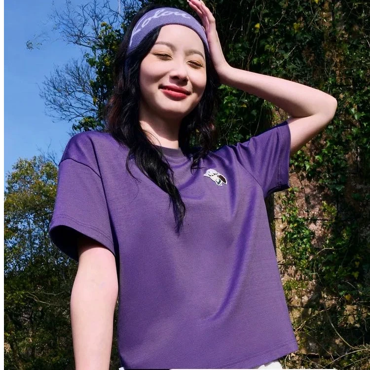 韩流圆领透气运动T恤宽松春夏时尚运动户外露营系列简约短袖