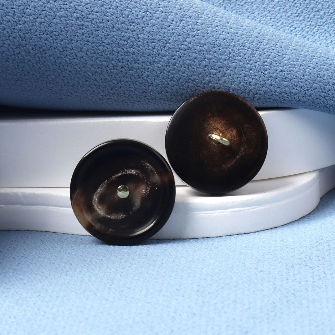 天然牛角高档精致衬衫毛衣大衣外套金属深咖配饰服装辅料