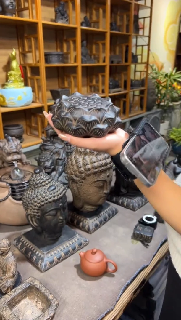 陶土【火山泥】莲蓬实心底座