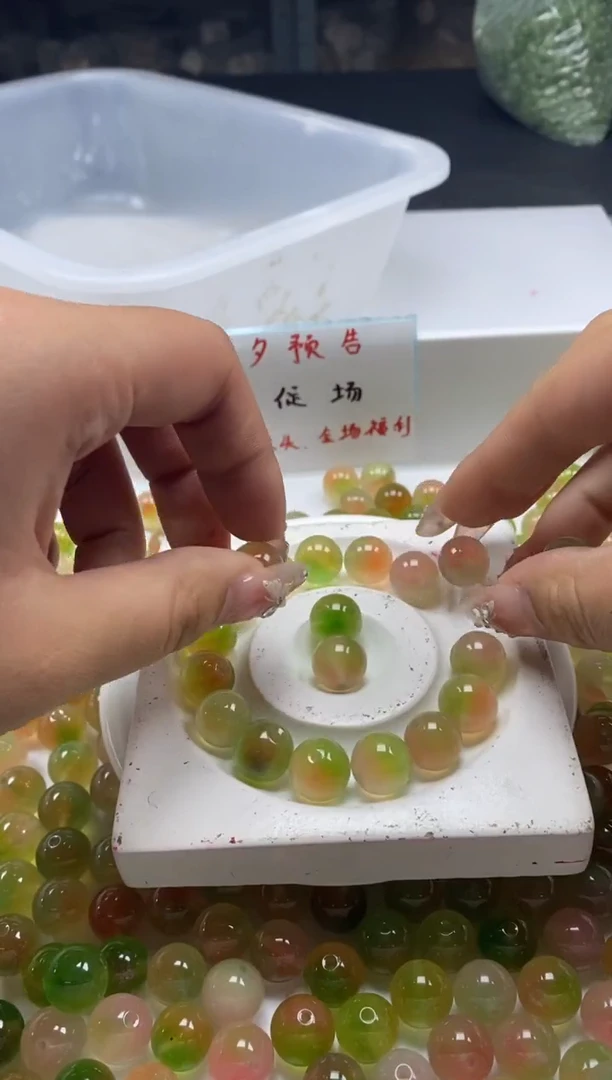 玛瑙/玉髓颈饰未镶嵌w831盐*源水蜜桃12mm*10颗