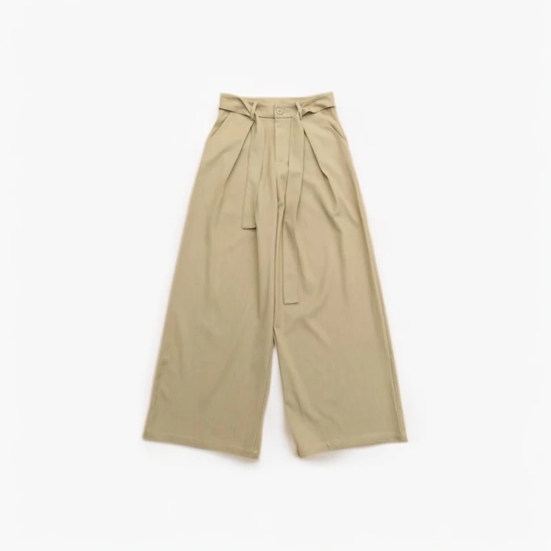 【蔡丽丽&添羽】时尚洋气百搭带腰带休闲裤W81026