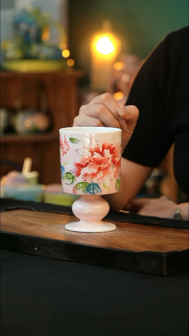 杯手绘心瓷陶瓷浮力