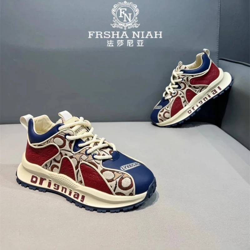 法莎尼亚男鞋运动休闲鞋厚底软底透气百搭春秋季新款潮流男鞋时尚