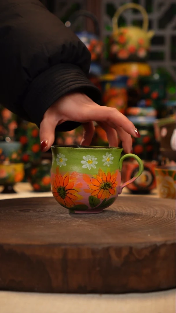 紫砂油画釉下彩手绘