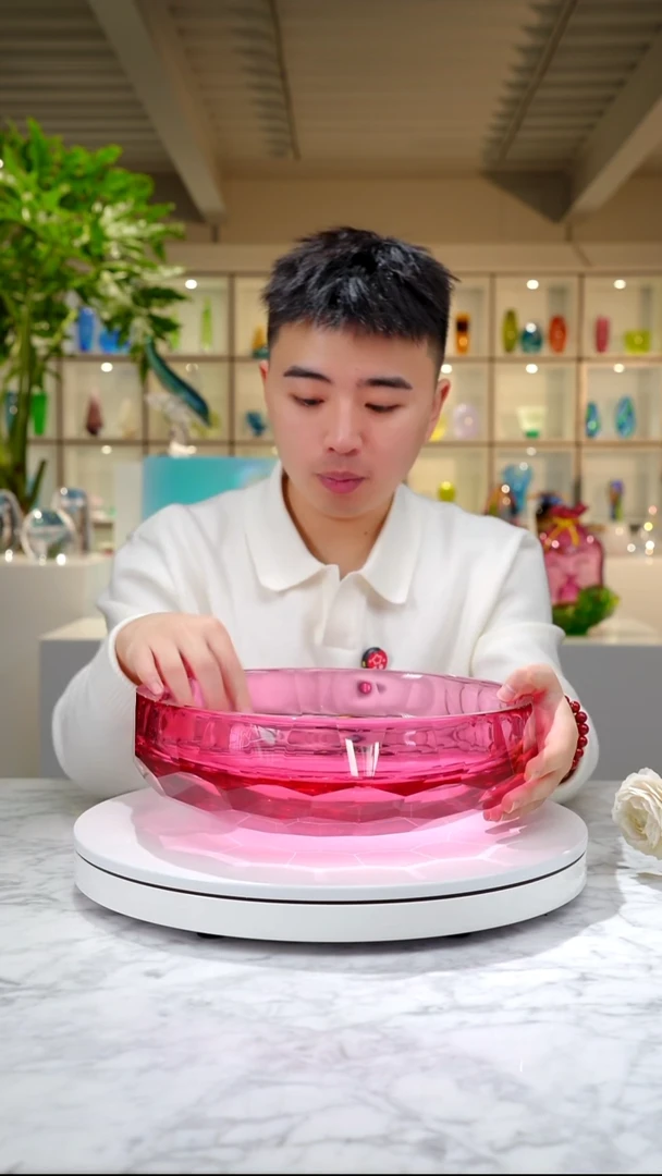 摆件金红色钻石切面果盘