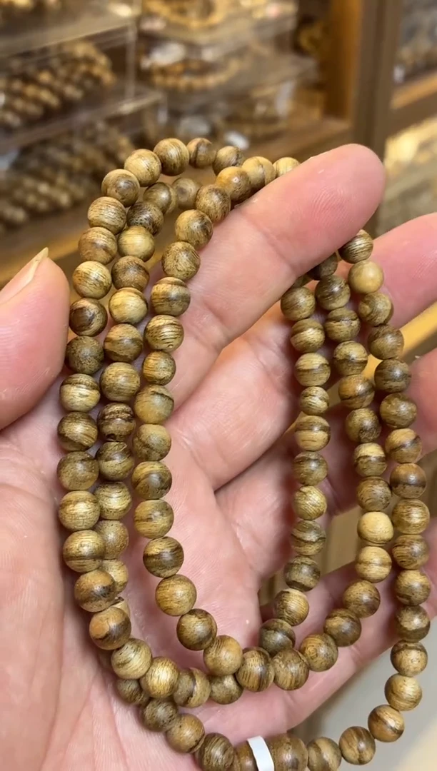 沉香手串 达拉干圆珠长串虎皮纹0.7多样性发其一