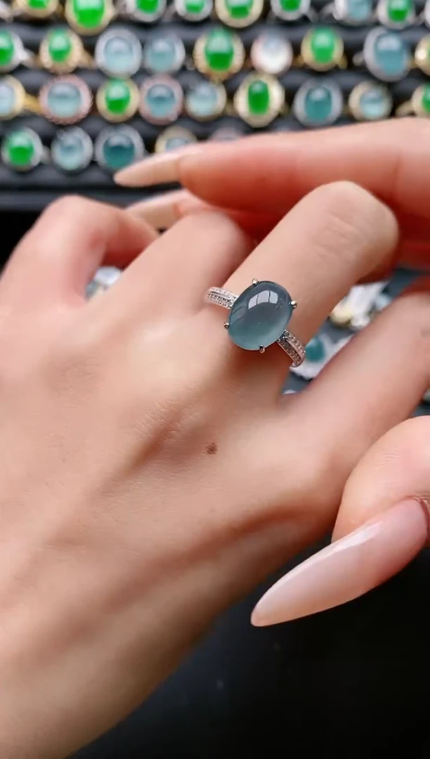 【闪购商品】翡翠戒指银S925镶嵌111111