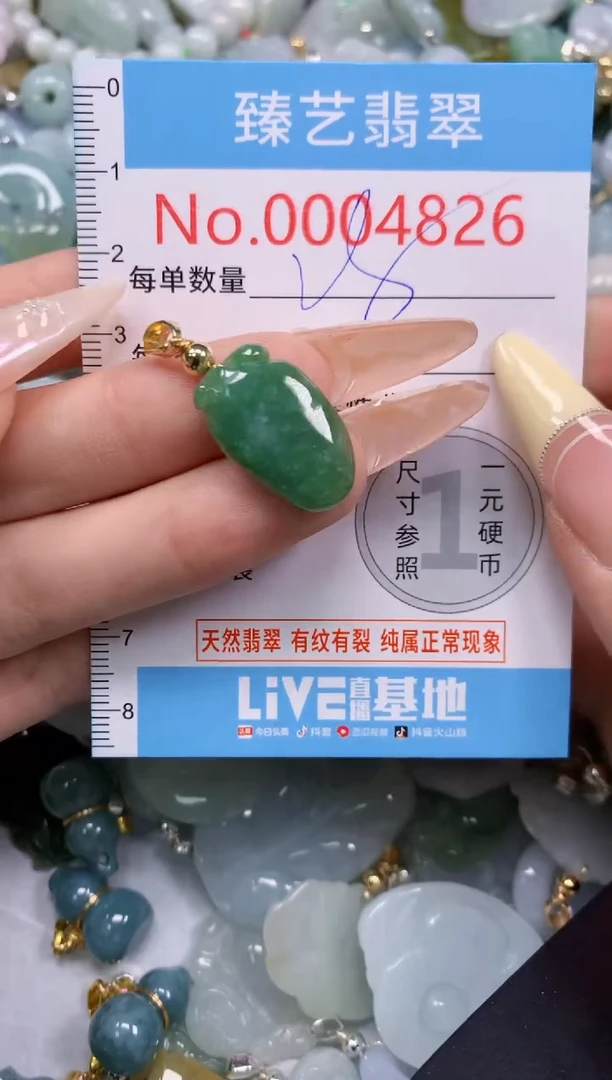 翡翠未镶嵌颈饰含绳0004826