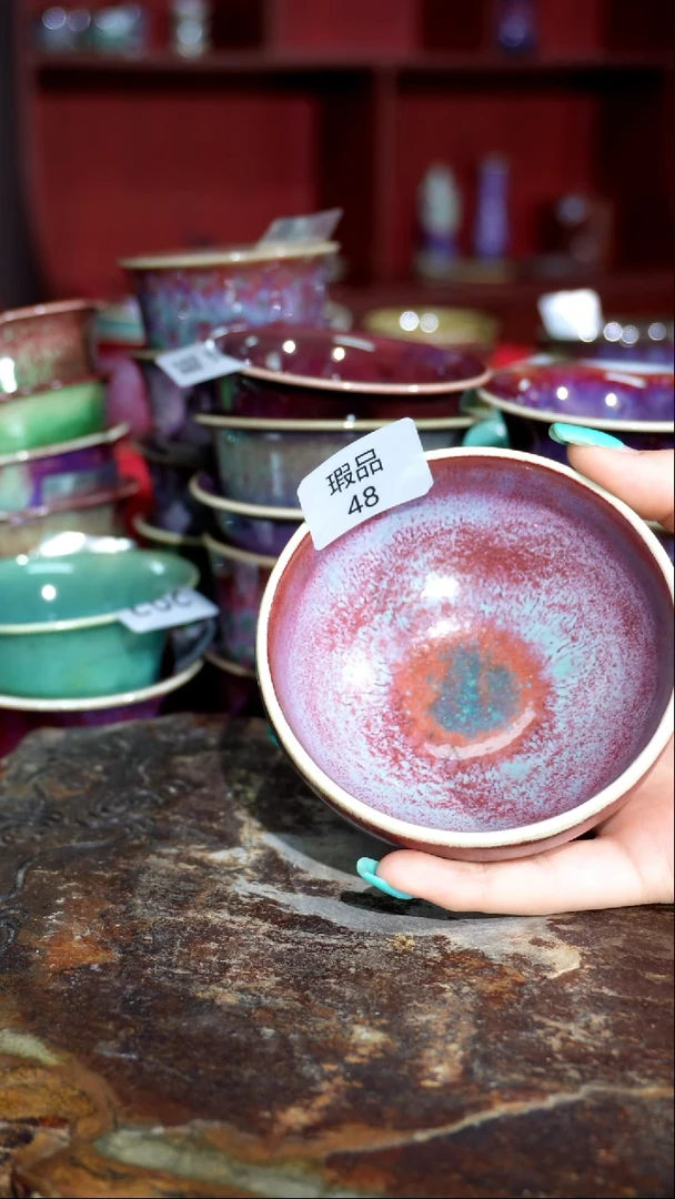 摆件 精品窑变钧瓷茶器