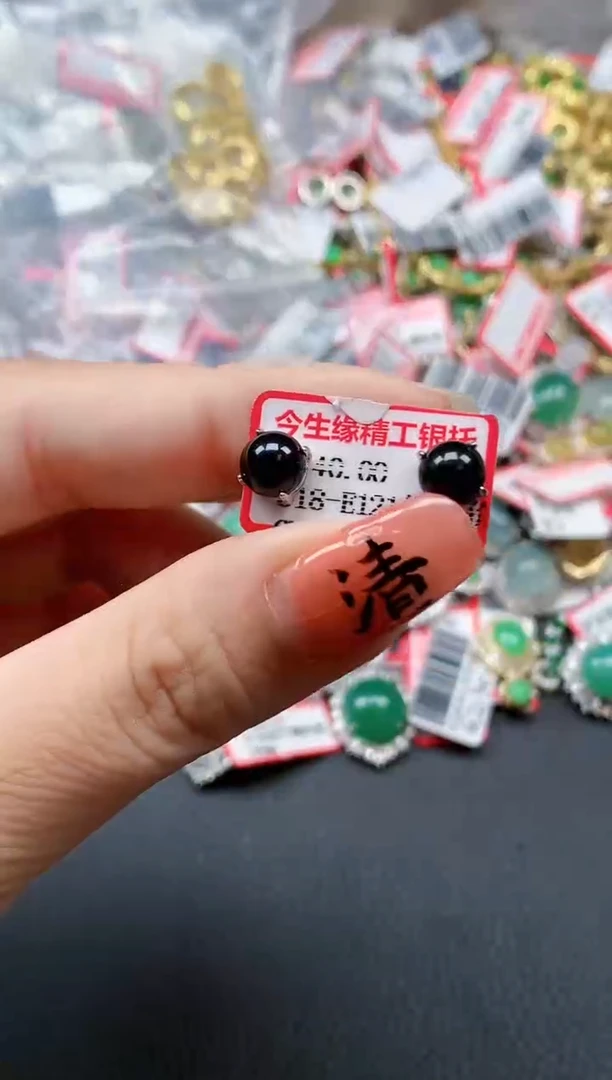 银S925镶嵌戒指翡翠天然A货缅甸翡翠