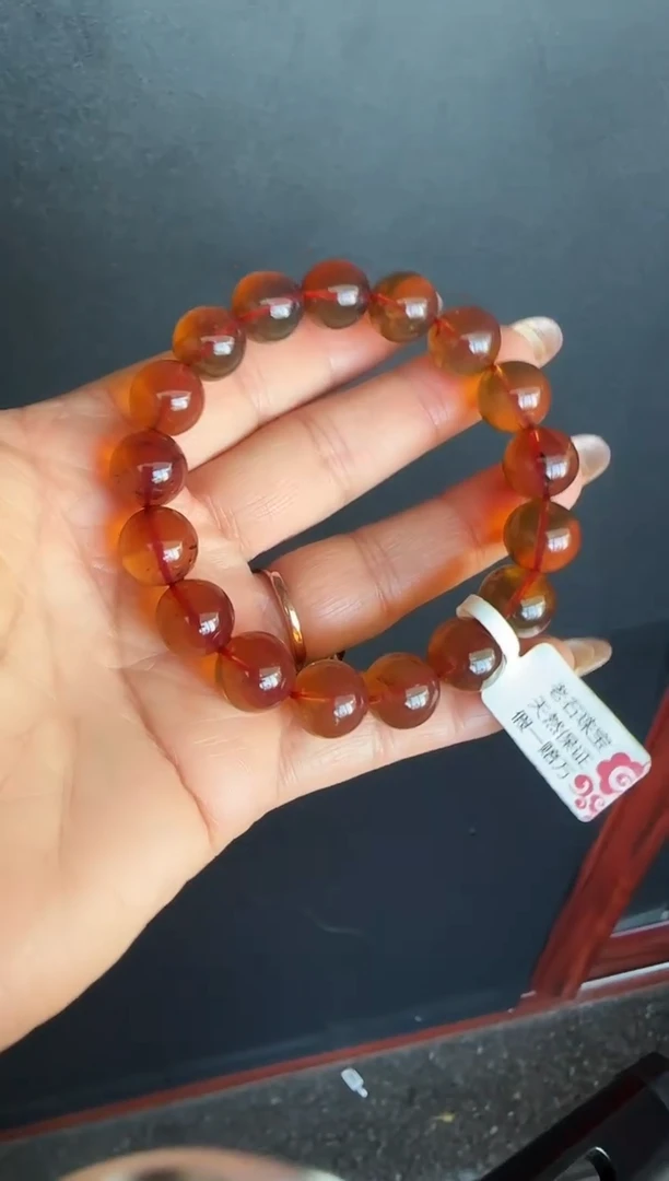 手串琥珀未镶嵌#7缅甸琥珀紫罗兰手串12mm