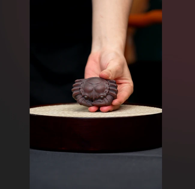 宜兴原矿高端紫砂螃蟹茶宠摆件