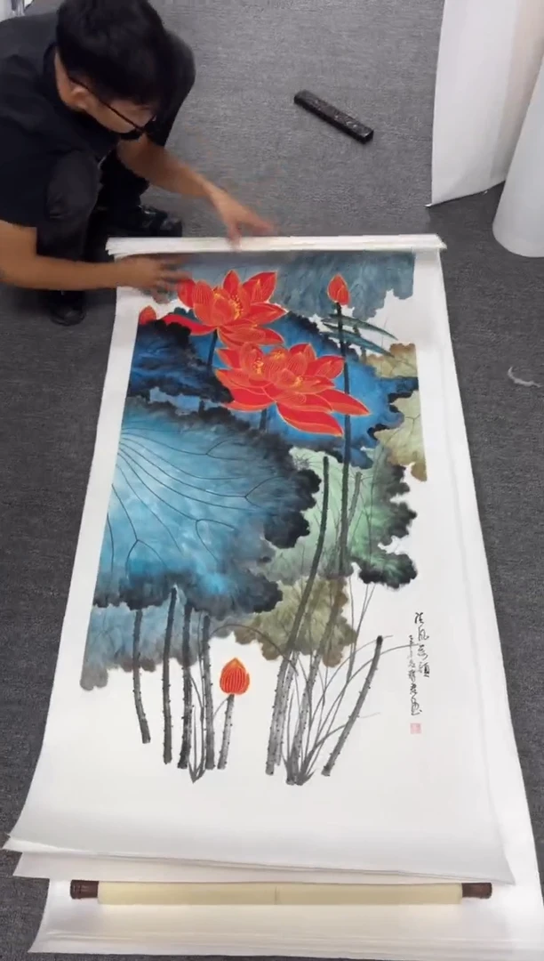 国画艺初美术馆精选链接--68-金线荷花