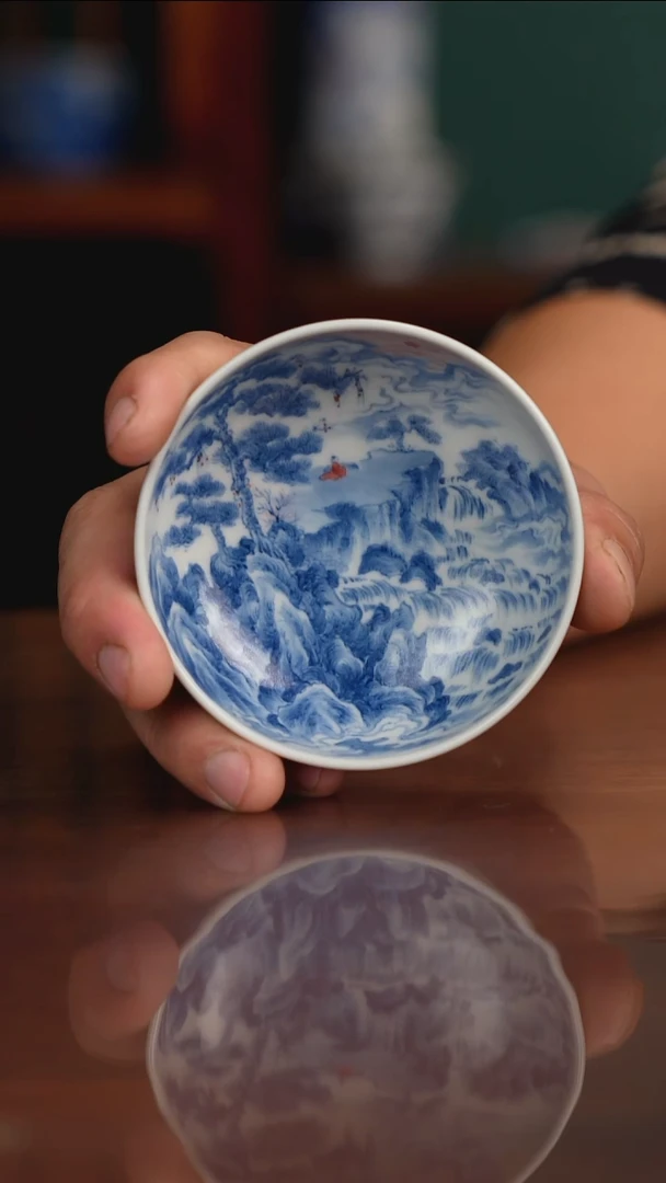 景琳藏青花晨起抚琴