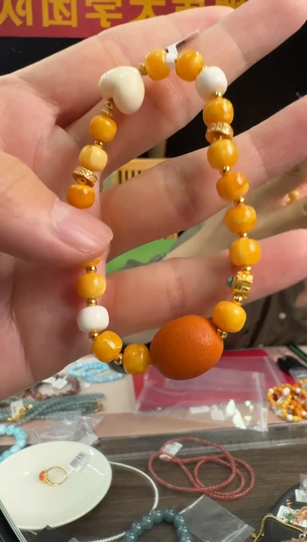 【闪购商品】未镶嵌蜜蜡手串蜜蜡老型珠约6.5mmDIY手串