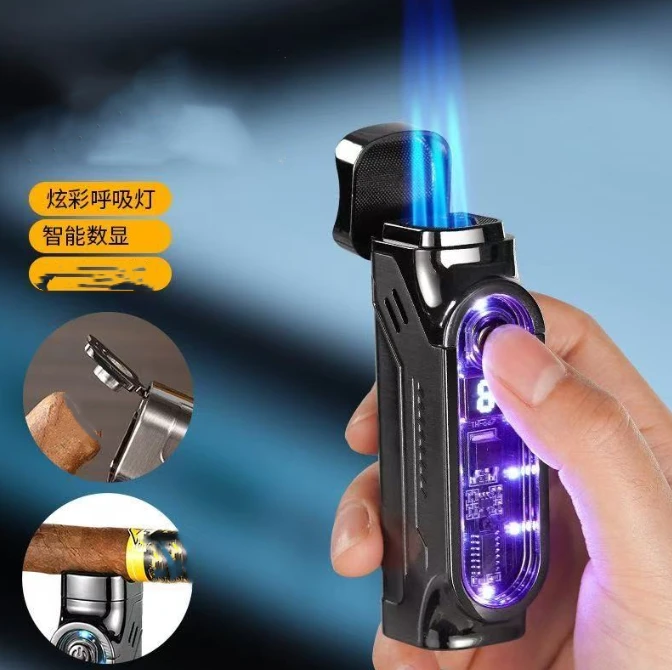 新款高品质触摸感应三火充气充电混合防风耐用送礼打火机男友