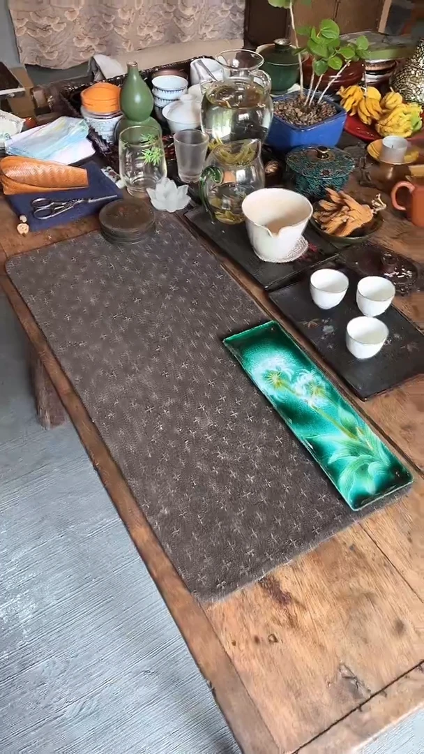 8.香云纱柞蚕丝茶垫23*50