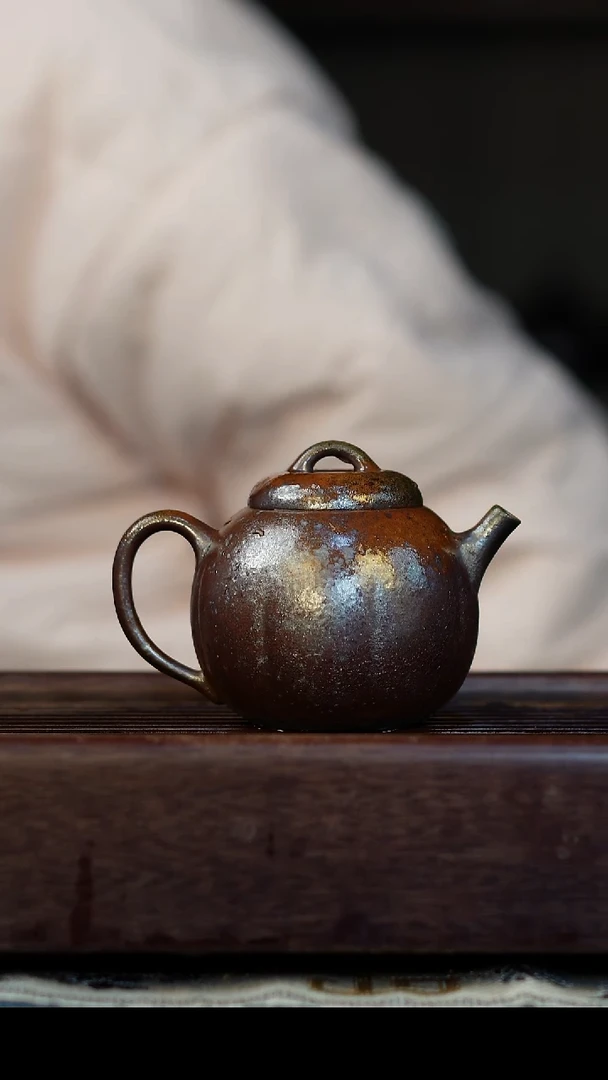 茶壶紫砂柴烧紫砂天青海棠