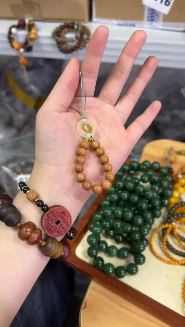 【闪购商品】檀香木手串未镶嵌老檀香木转转款挂件[0740]