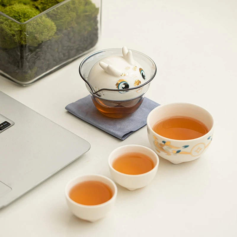 【闪购商品】瓷制品S036小龙人旅行茶器可可爱爱
