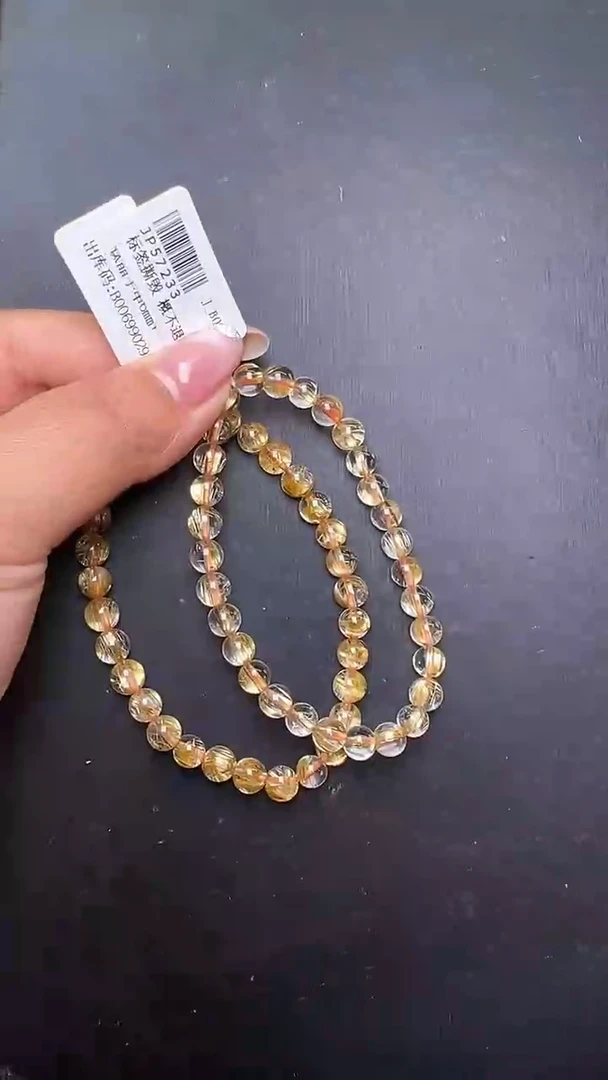 未镶嵌手串水晶钛晶手串6mm+ JP57233 多样性发一