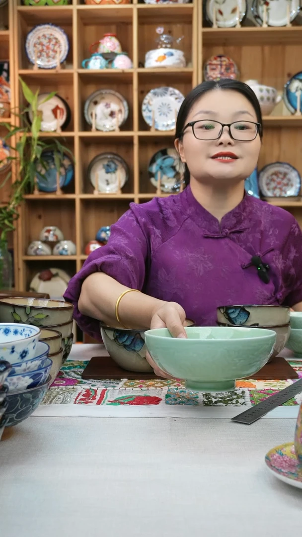 瓷片小可高温陶瓷2只面碗