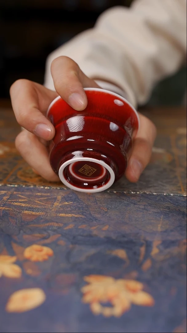 【闪购商品】杯筠悦窑宝郎红竹节杯