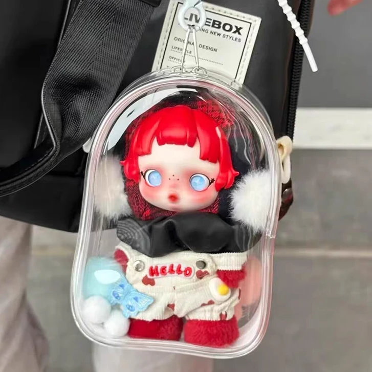 SP冬日乐章毛绒公仔保护套拉布布坐坐派对遛娃包15cm泡泡玛特痛包