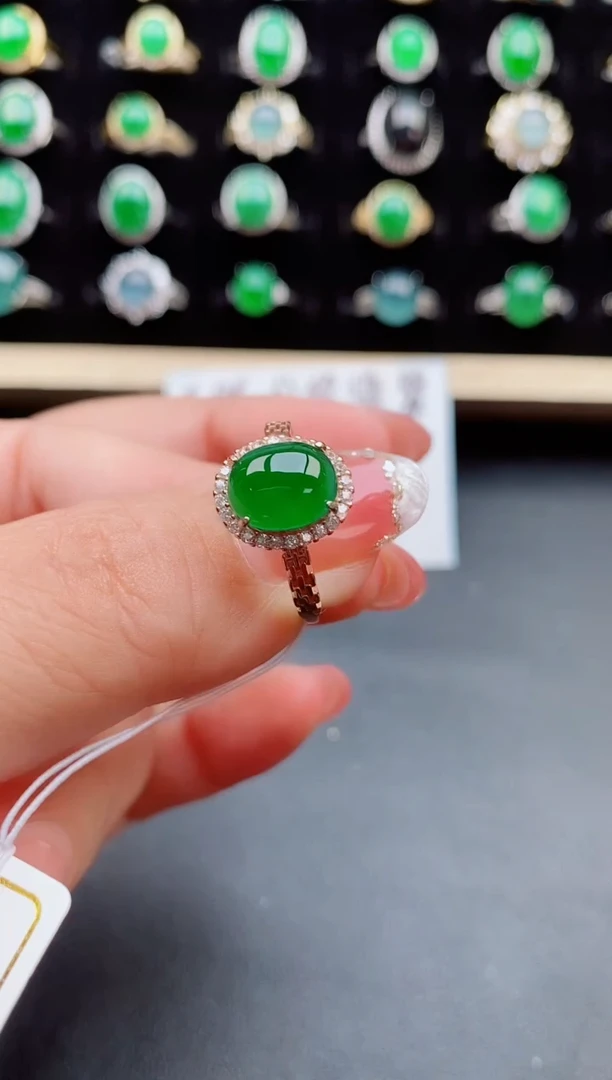 【闪购商品】翡翠戒指银S925镶嵌8508050