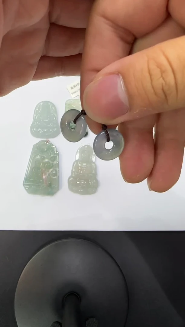 翡翠挂件未镶嵌天然翡翠A货孤品一对