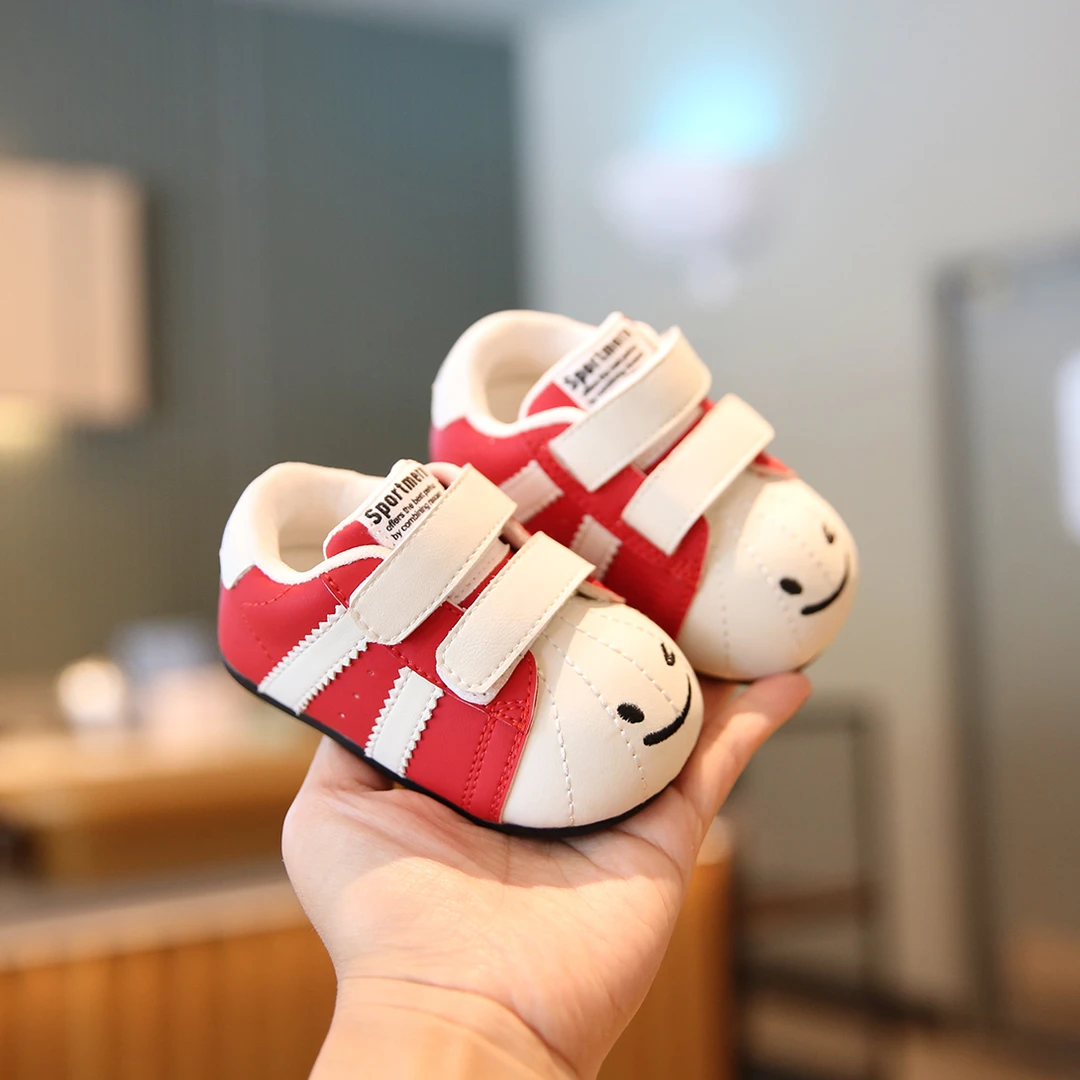 毛毛虫宝宝鞋子笑脸低帮休闲板鞋婴幼儿软底学步鞋防滑丑萌大头鞋