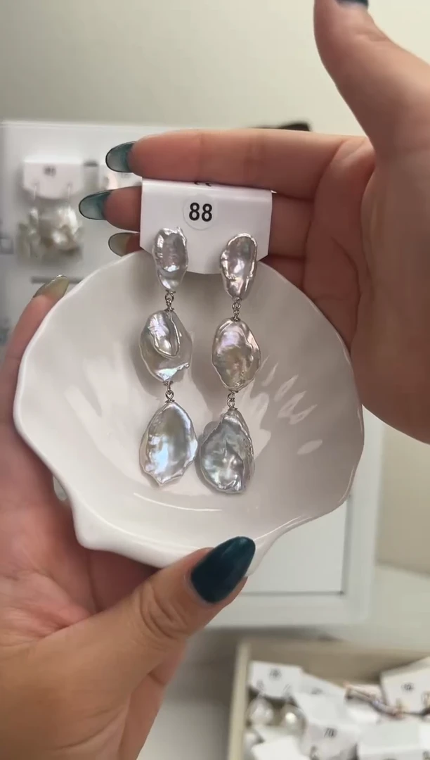 无非金属巴洛克花瓣耳饰+S925银镶