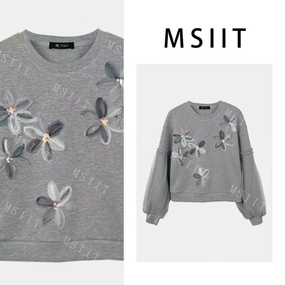 梦露-秋冬轻奢简约舒适感设计重工显瘦气质卫衣JT-A1137