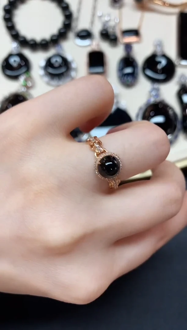 翡翠戒指18K金镶嵌E69|3980
