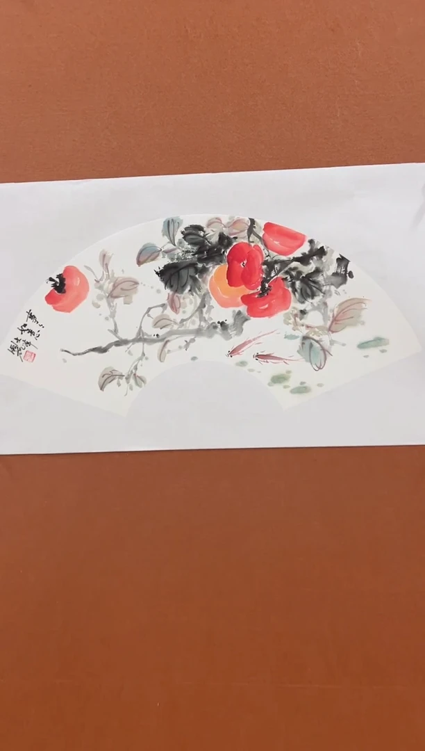 国画李文峰花鸟扇面