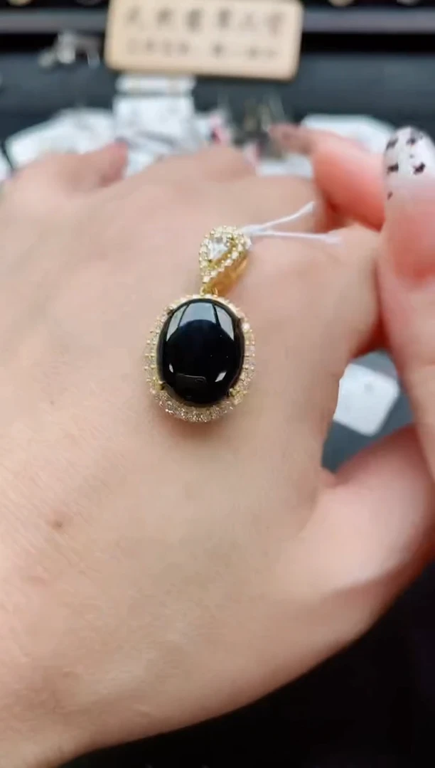 吊坠(赠链)银S925镶嵌翡翠1