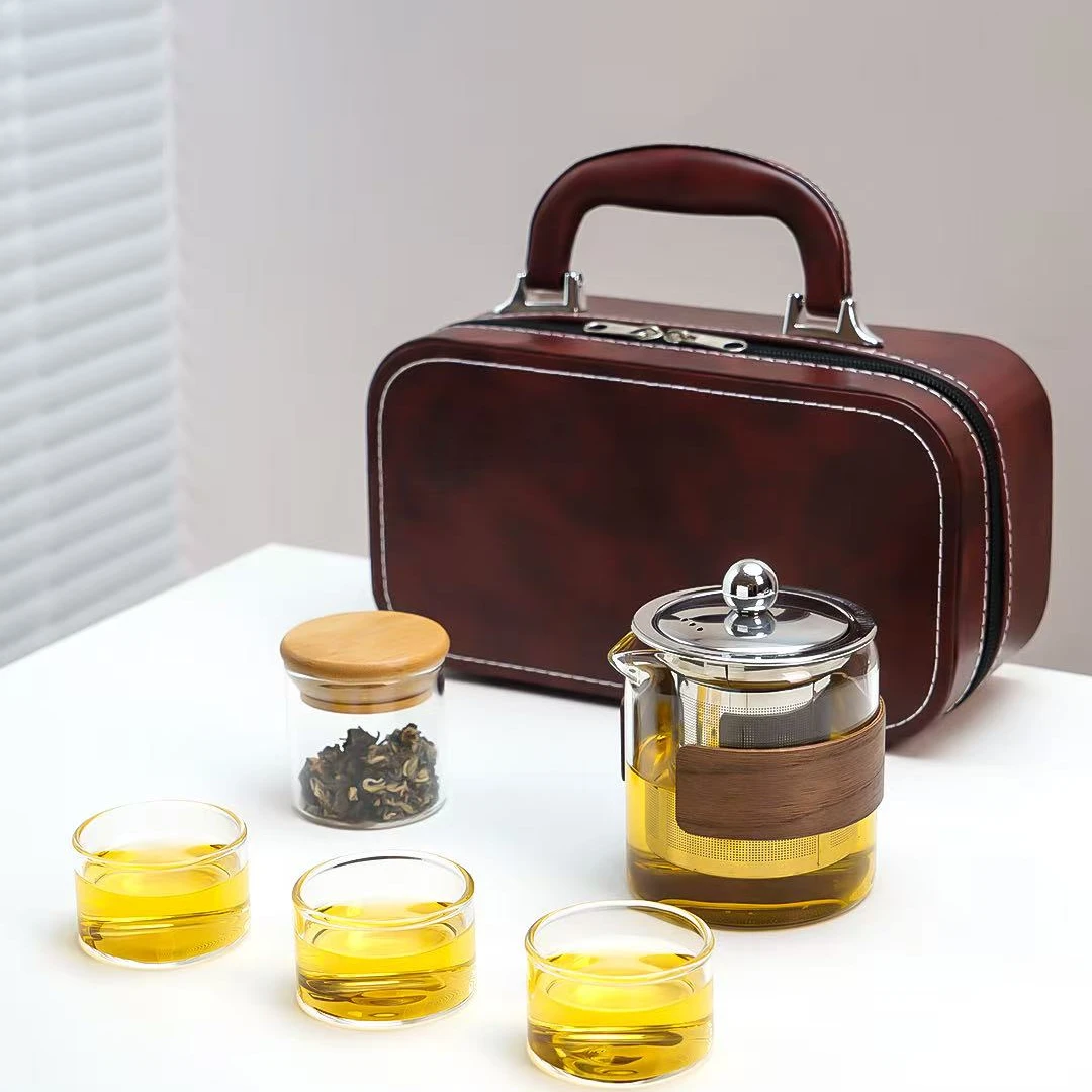 茶具旅行高档泡茶泡茶器玻璃玻璃杯中式古典手柄款