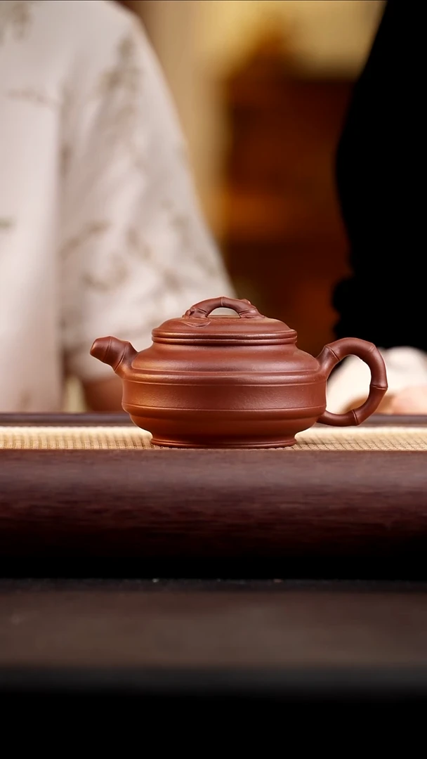 茶壶紫砂底槽清双线竹鼓