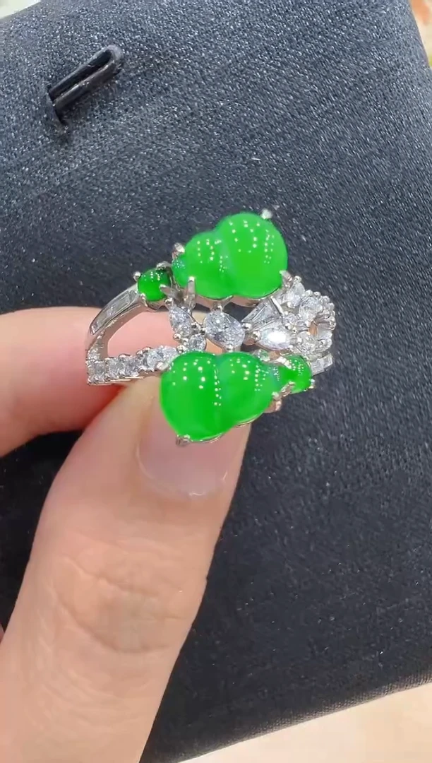 银S925镶嵌戒指翡翠多样性团购发一件