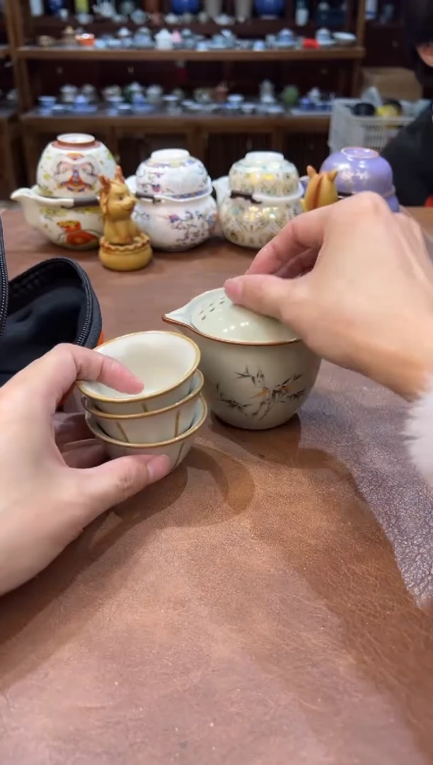 真的很便宜会开片的旅行茶具