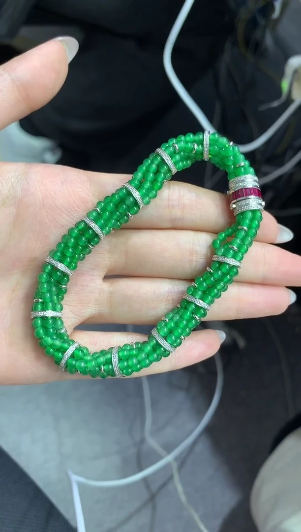 18K金镶嵌手链翡翠78买断