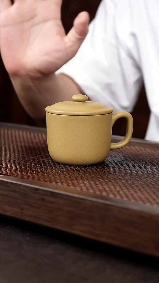 茶壶紫砂黄金段搪瓷盖杯
