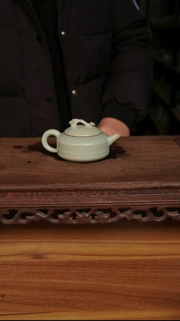 杯仿古釉手 拉如意 壶微微不完美