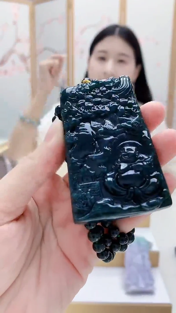 未镶嵌定制翡翠4812lr-毛货挂件赠珠链6