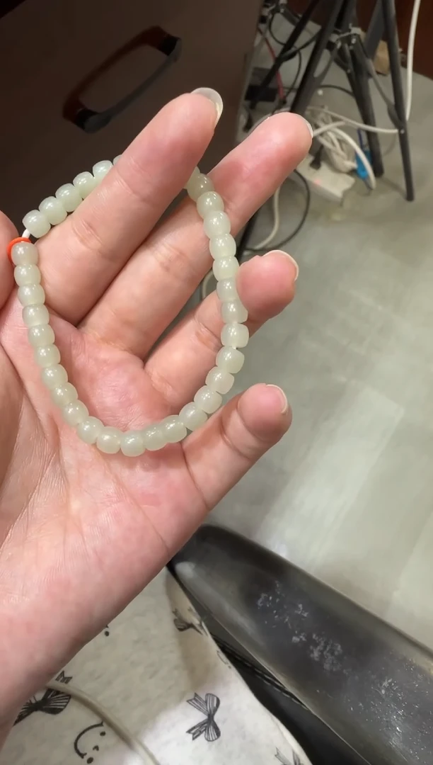 未镶嵌手串和田玉近青白玉5*6手串（产地直发）